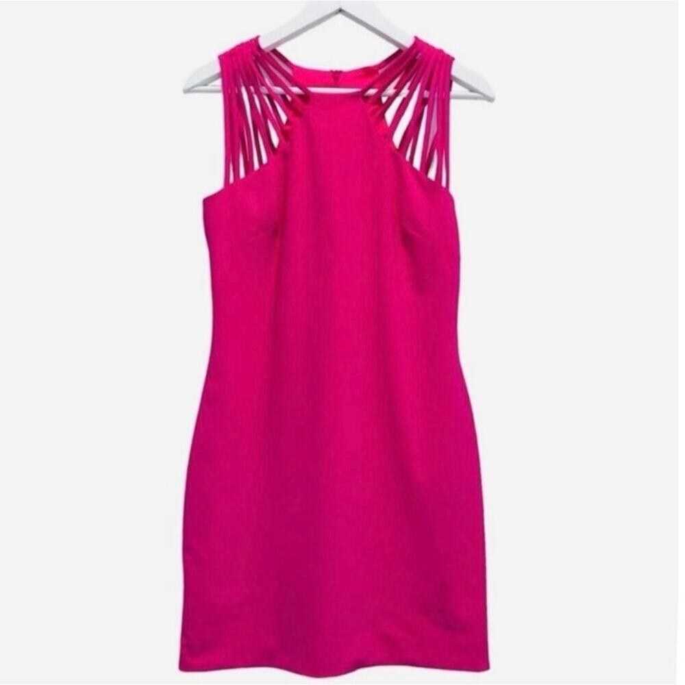Dress the Population Fuchsia Cutout Sheath Cocktail Mini Dress S - Picture 16 of 16